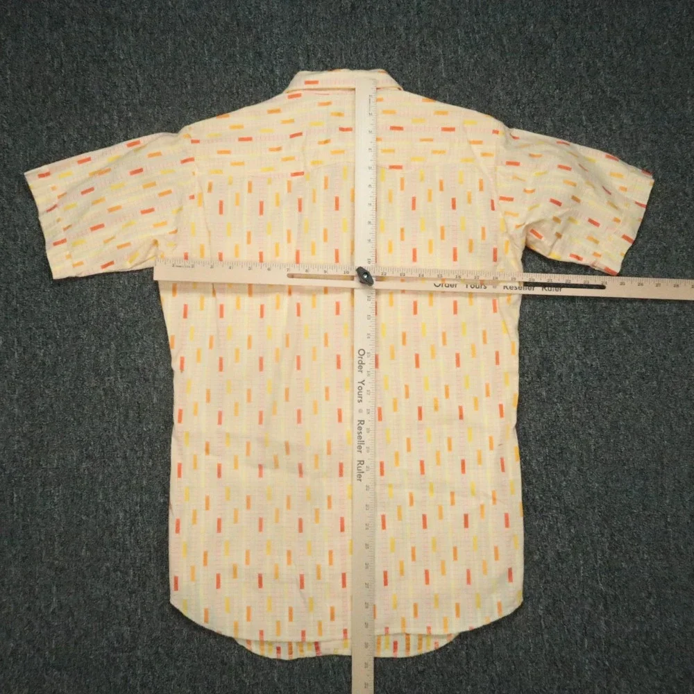 VINTAGE Levis Shirt Mens Small 15 Peach‎ Pearl Snap Western Short Sleeve 60s 70s